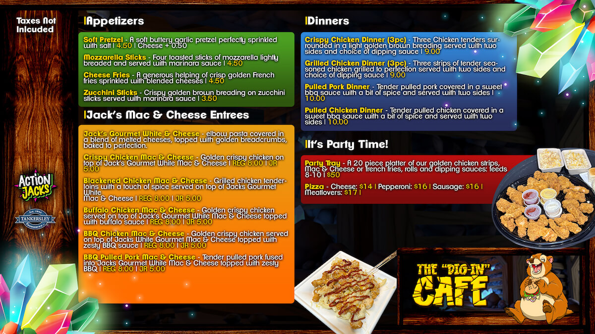 Eat At The Dig In Café inside Action Jack's Conway Arkansas 1 Arcade