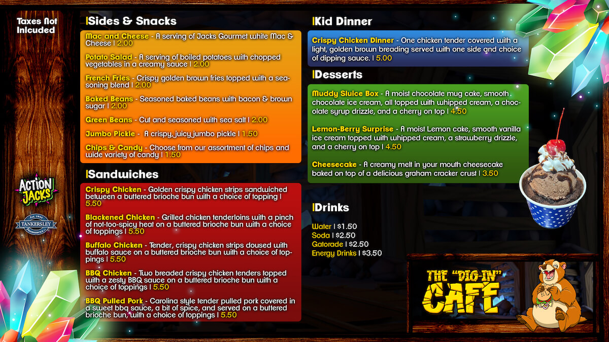 Eat At The Dig In Café inside Action Jack's Conway Arkansas 1 Arcade