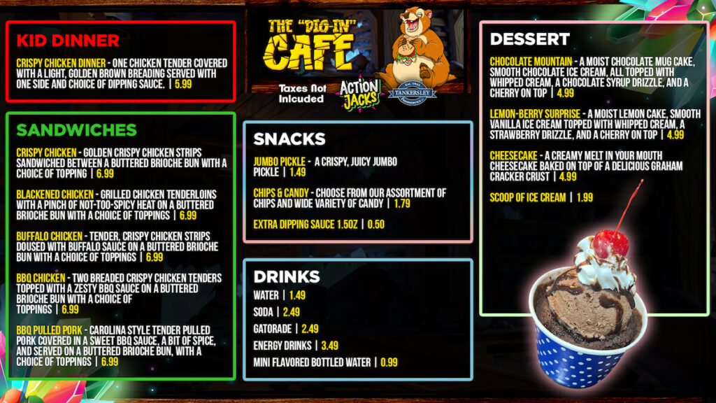 Dig In Food Menu 2 Action Jack's