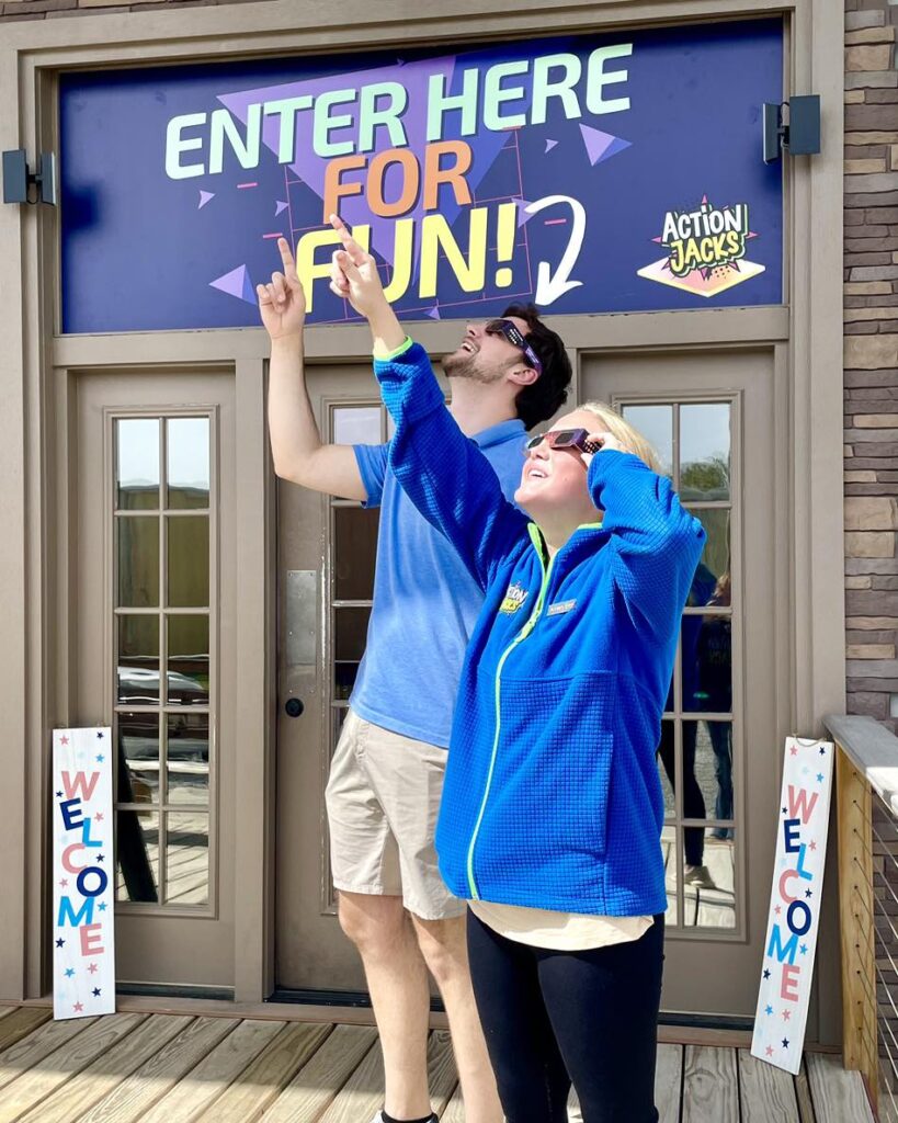 Action Jack's Employees pointing